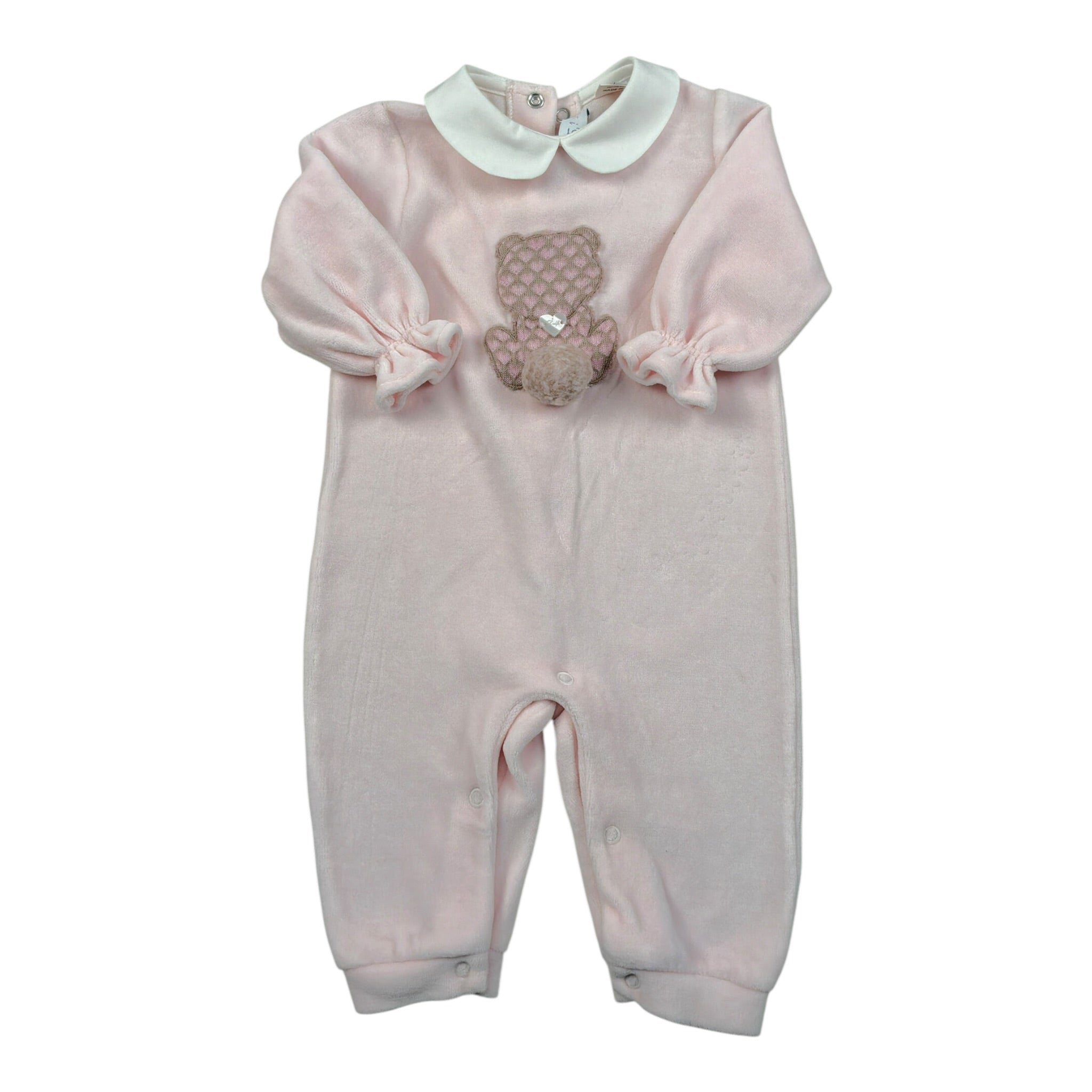 I Delfi Tutina tinta unita In Ciniglia Rosa per Neonata FITIT ROSA I DELFI 