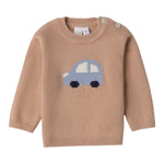 I Do Maglia Girocollo tinta unita con Stampa Beige per Neonato 4F155 BEIGE I DO 