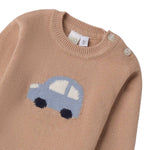 I Do Maglia Girocollo tinta unita con Stampa Beige per Neonato 4F155 BEIGE I DO 