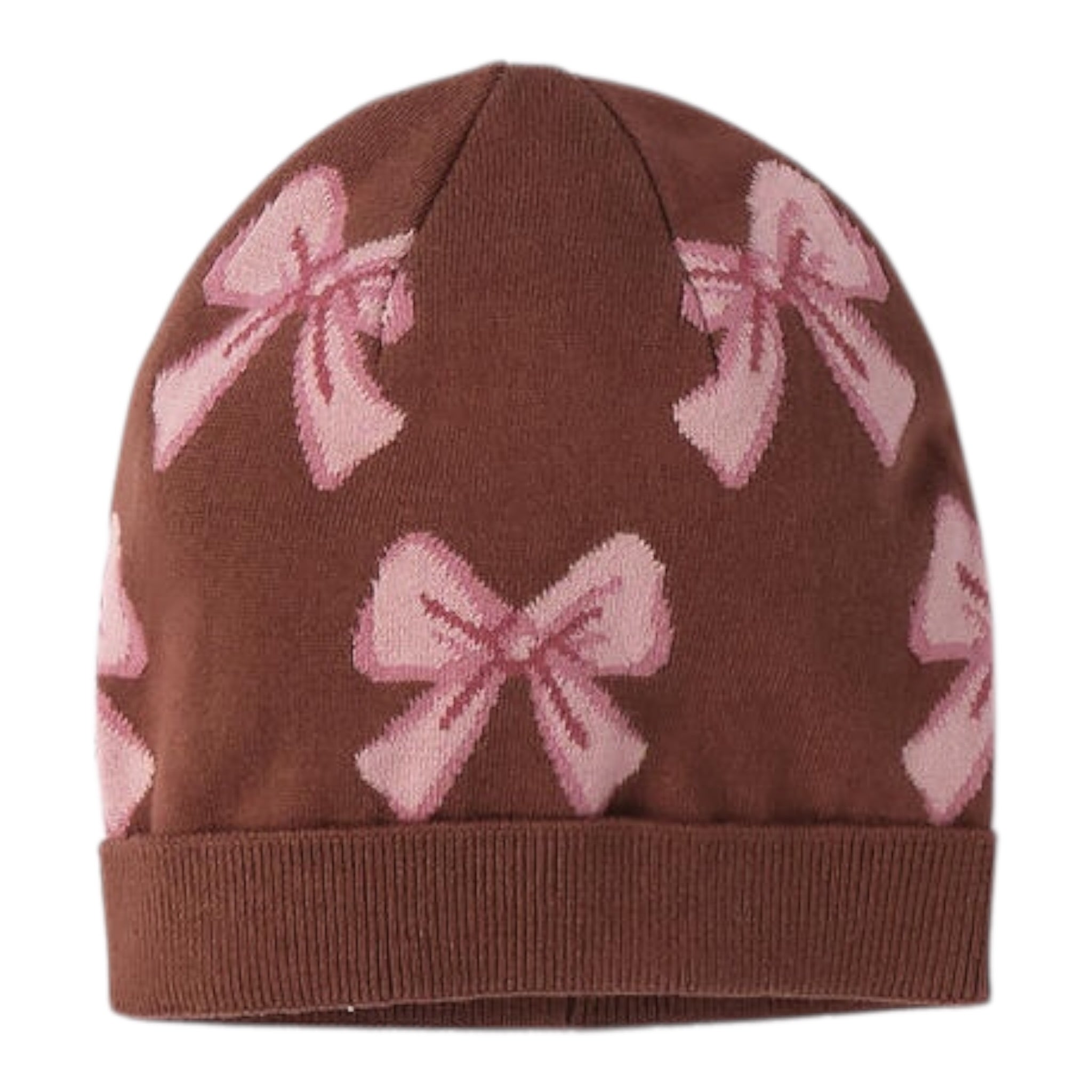 I Do Cappello tinta unita con Fiocchi Marrone per Neonata 4F759 MARRONE I DO 