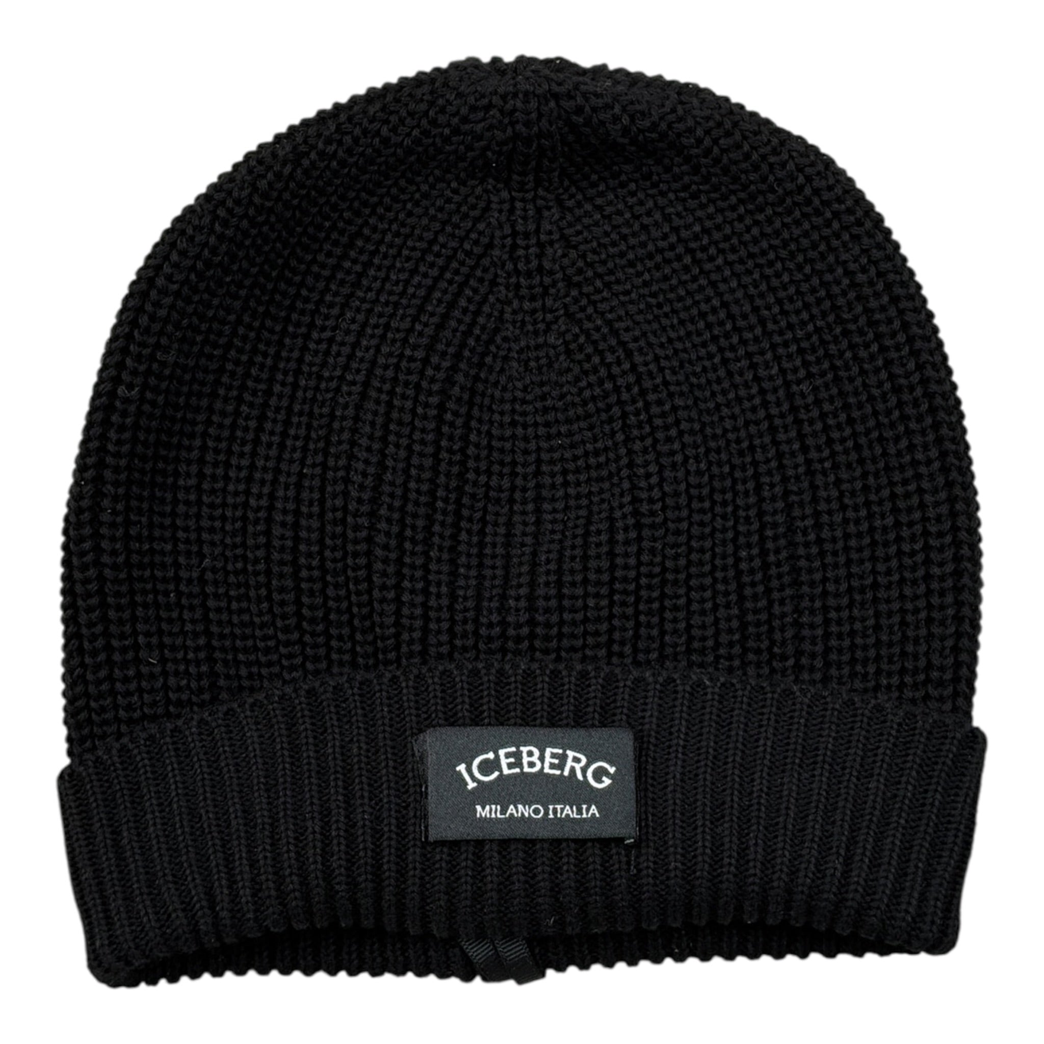Iceberg Cappello tinta unita con Logo Nero per Bambino CAICE6301BX NERO ICEBERG 