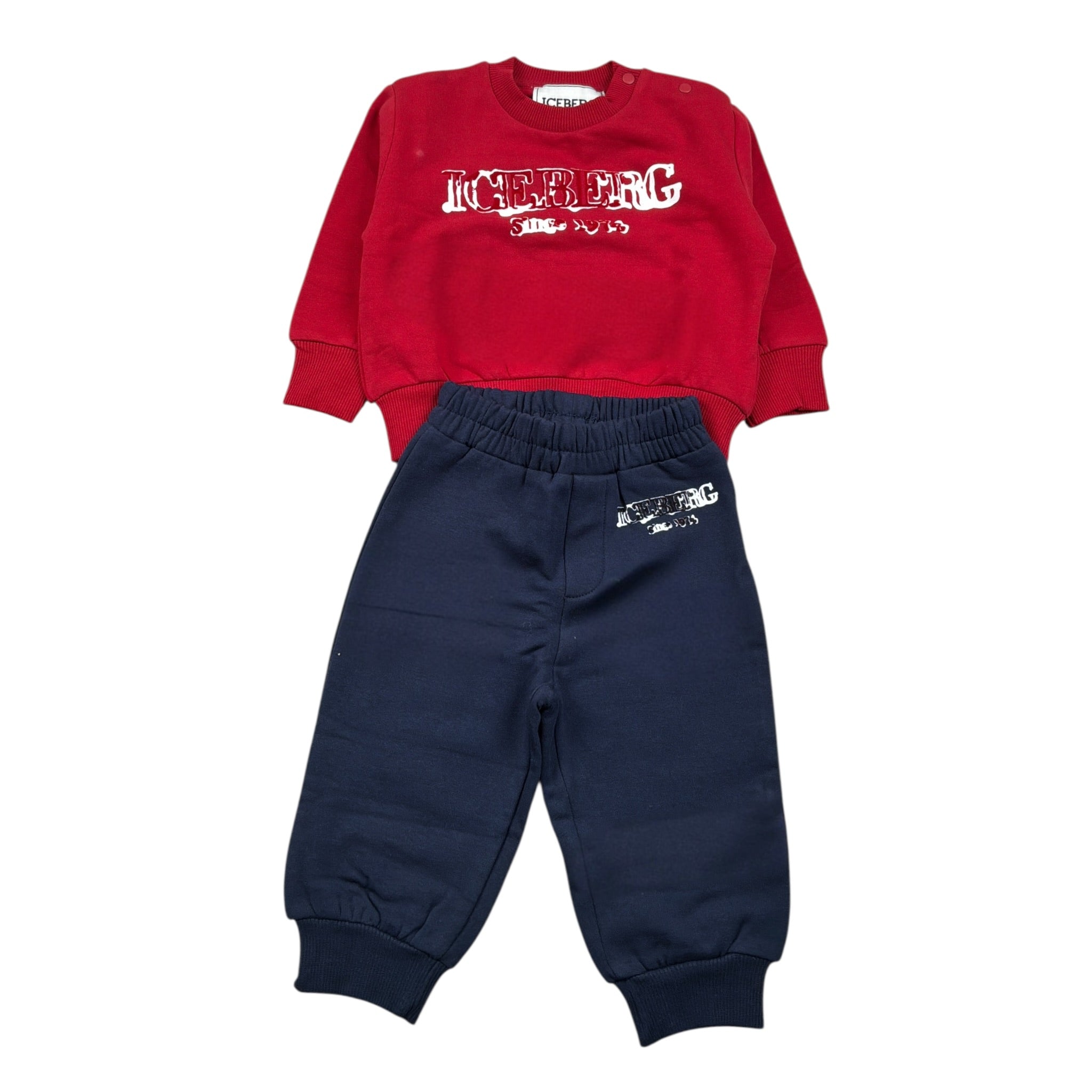 Iceberg Completo 2Pz Bicolore Felpa-Pantalone Rosso/Blu per Neonato CEICE6306N ROSSO/BLU ICEBERG 
