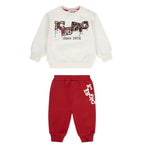 Iceberg Completo 2Pz Felpa-Pantalone con Stampa Panna/Rosso per Neonato CFICE6304N PANNA/ROSSO ICEBERG 