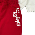 Iceberg Completo 2Pz Felpa-Pantalone con Stampa Bianco/Rosso per Neonato CFICE6304NX BAINCO/ROSSO ICEBERG 