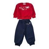 Iceberg Completo 2Pz Felpa Girocollo tinta unita con Stampa-Pantalone Rosso per Neonato CFICE6306N ROSSO ICEBERG 