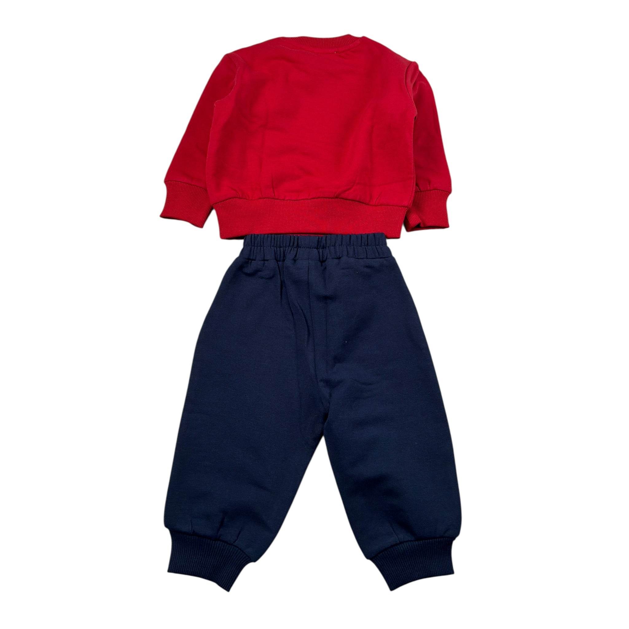 Iceberg Completo 2Pz Felpa Girocollo tinta unita con Stampa-Pantalone Rosso per Neonato CFICE6306N ROSSO ICEBERG 