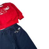 Iceberg Completo 2Pz Felpa Girocollo tinta unita con Stampa-Pantalone Rosso per Neonato CFICE6306N ROSSO ICEBERG 