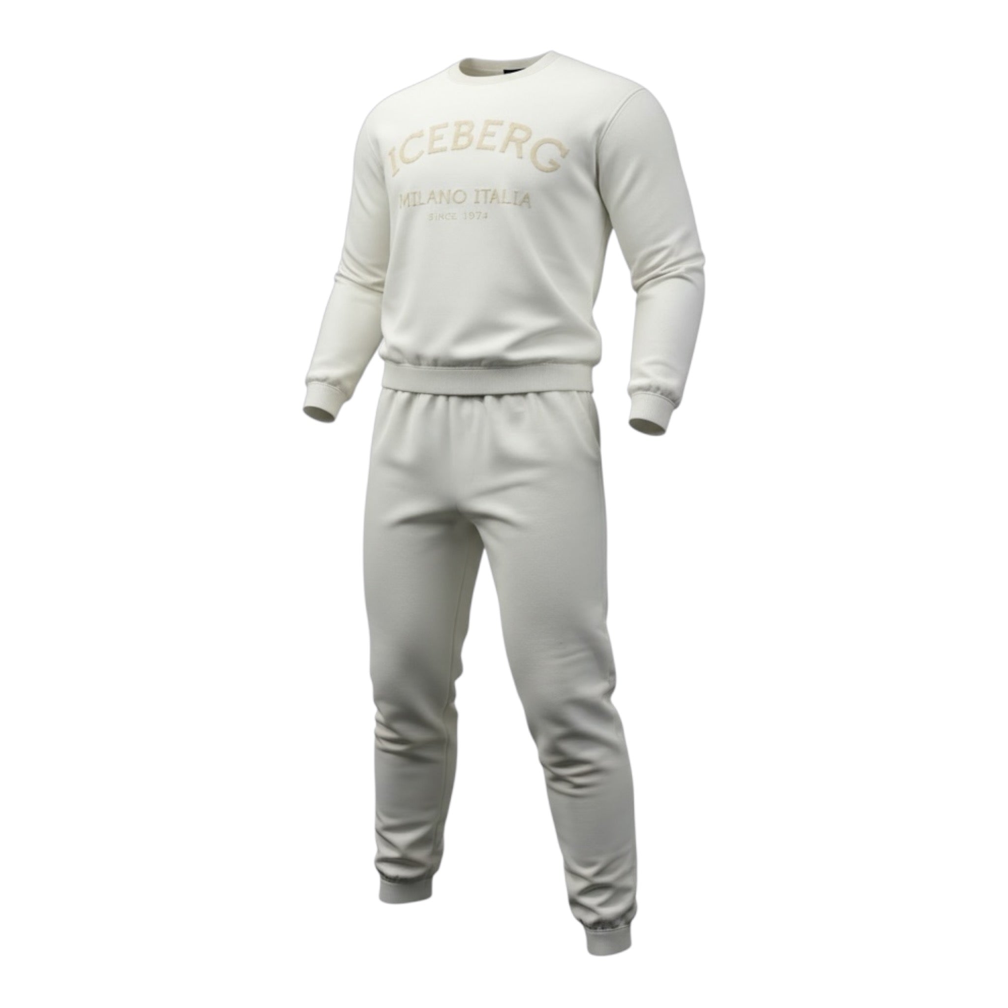Iceberg Completo 2Pz Felpa-Pantalone con Stampa Bianco per Bambino COMICE6300N BIANCO ICEBERG 