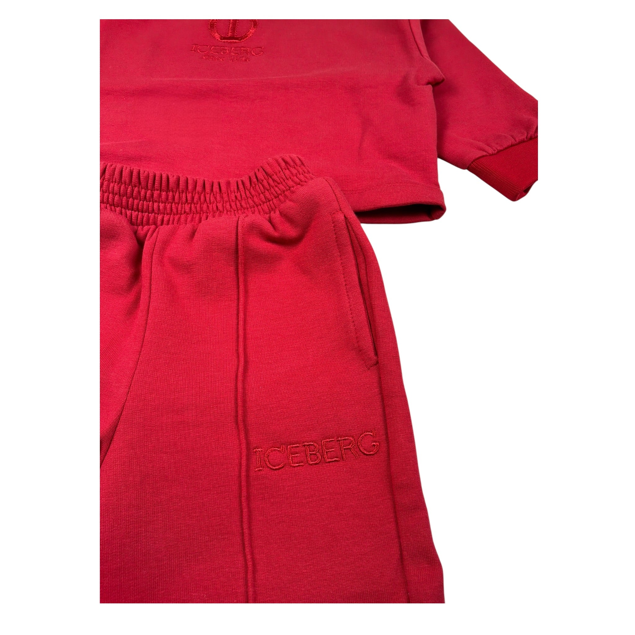 Iceberg Completo 2Pz Felpa-Pantalone con Stampa Rosso per Neonata COMICE6354BN ROSSO ICEBERG 