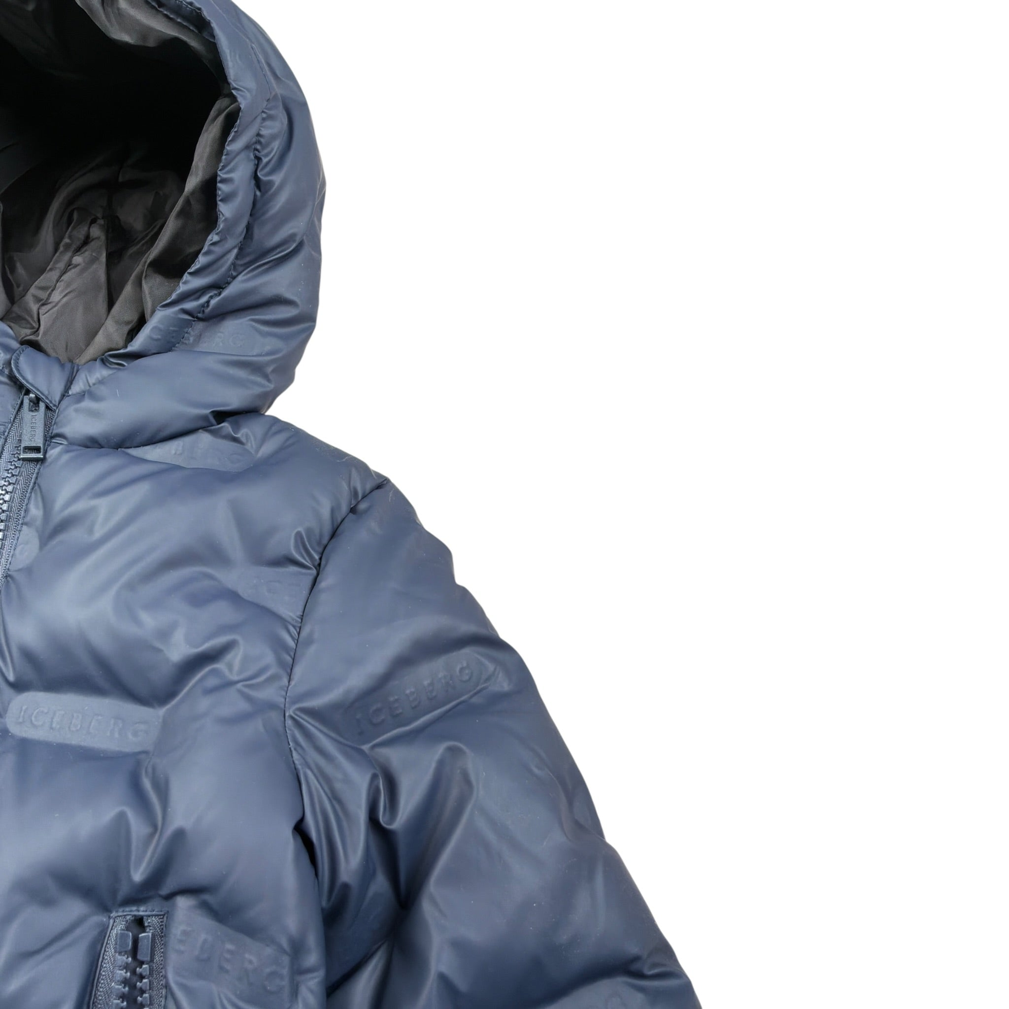 Iceberg Giubbino tinta unita con Cappuccio E Zip Blu per Neonato GBICE6303BX BLU ICEBERG 