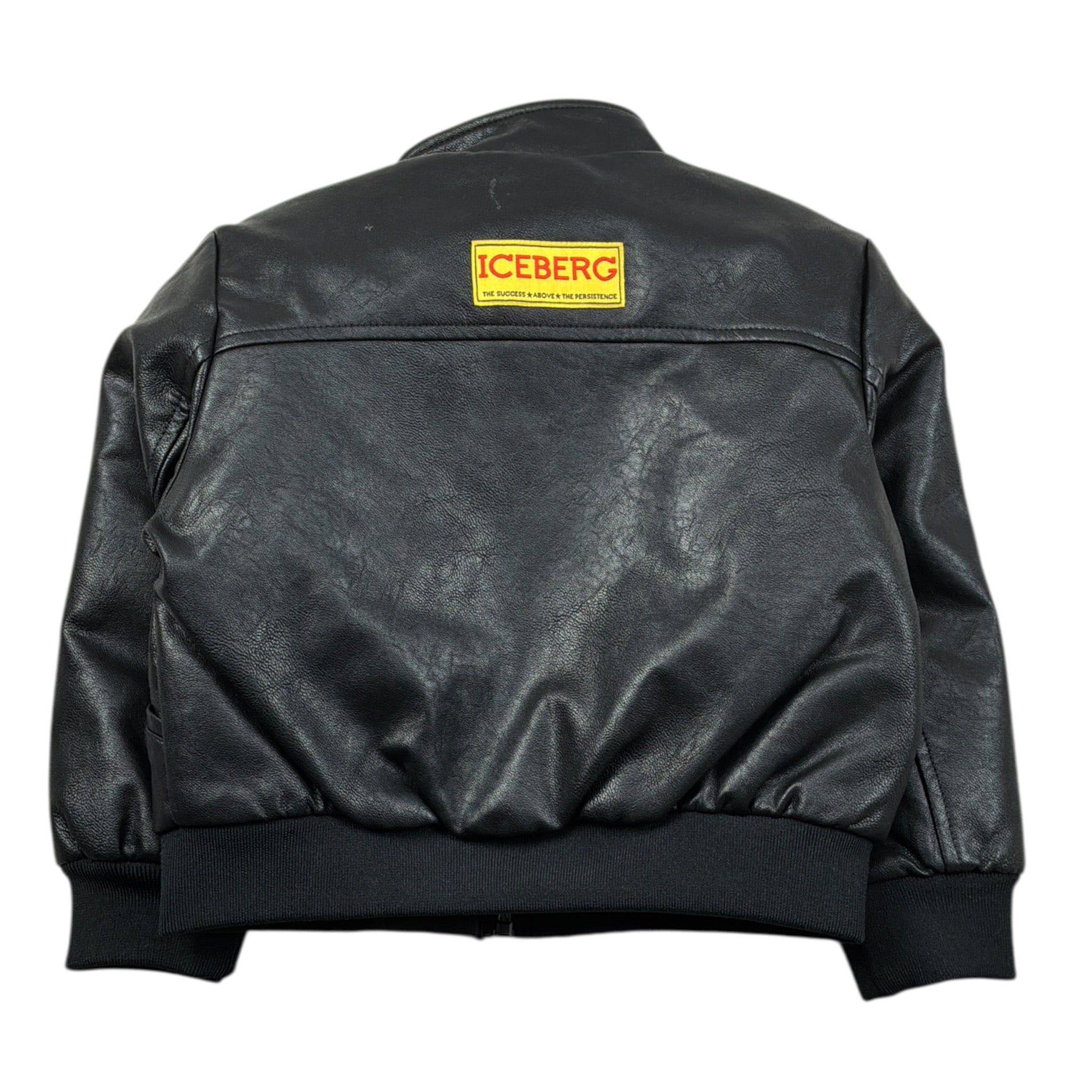 Iceberg Giubbino Ecopelle tinta unita con Zip Nero per Neonato GBICE6310B NERO ICEBERG 