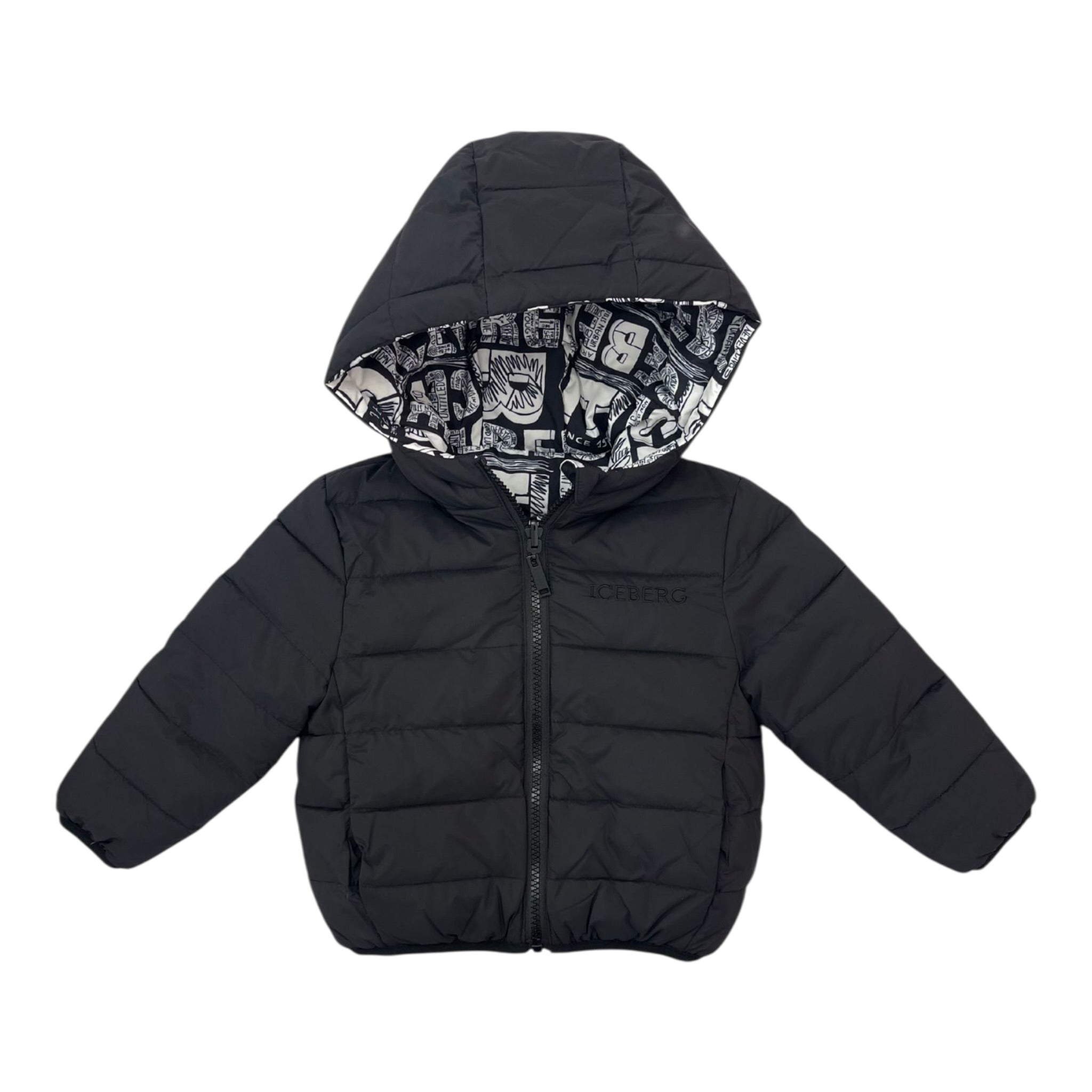Iceberg Giubbino Reversibile Bicolore Bianco/Nero per Neonato GBICE6311B BIANCO/NERO ICEBERG 