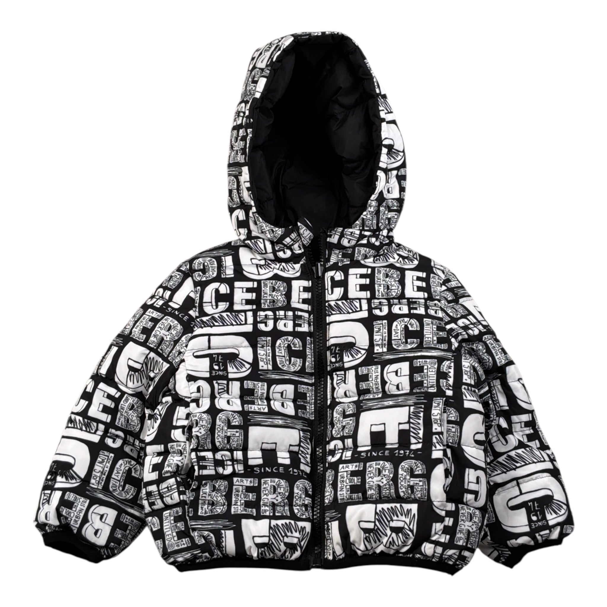 Iceberg Giubbino Reversibile Bicolore Nero per Neonato GBICE6311BXX NERO ICEBERG 