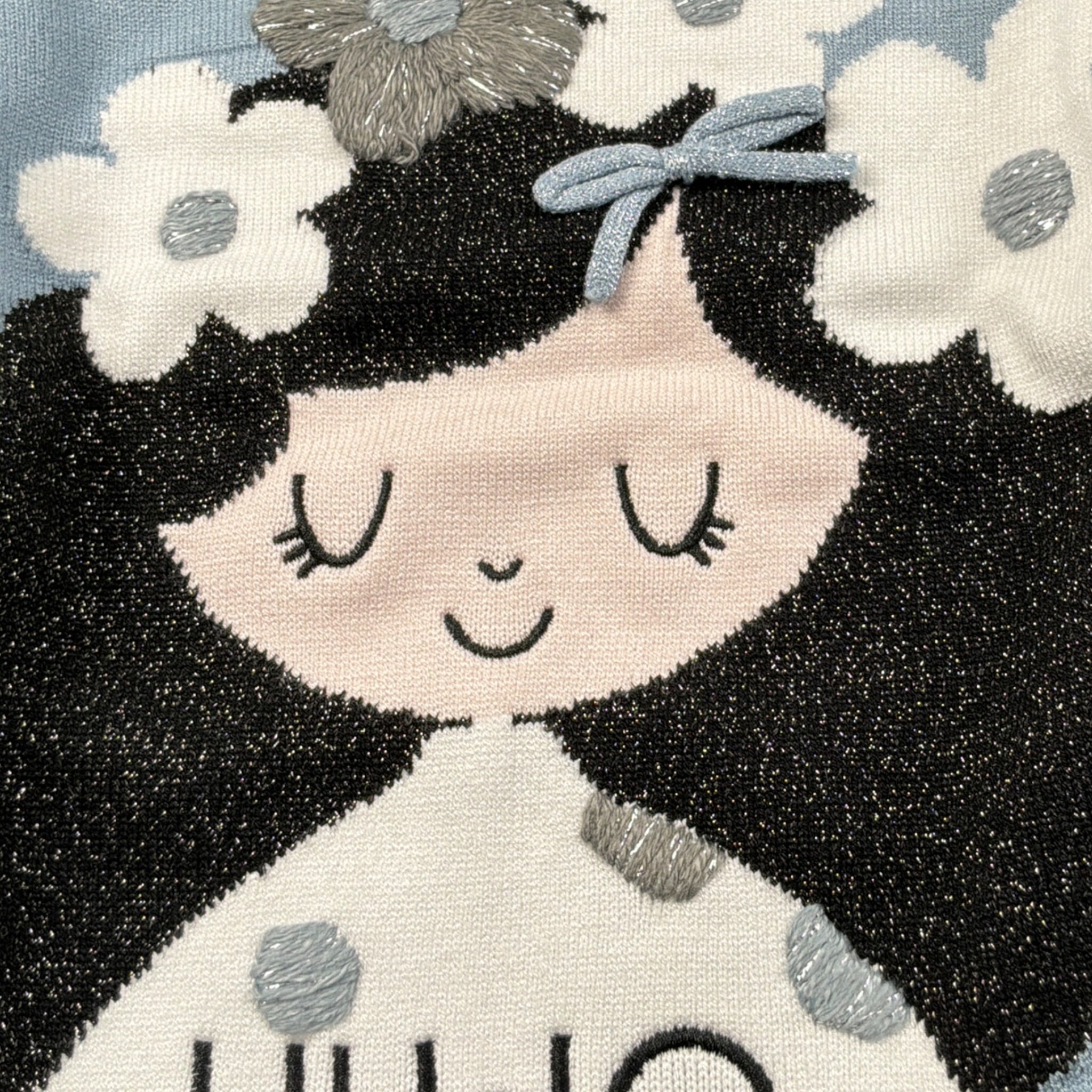 Iceberg Maglia Girocollo tinta unita con Ricami Azzurro per Bambina KF5057XX AZZURRO ICEBERG 