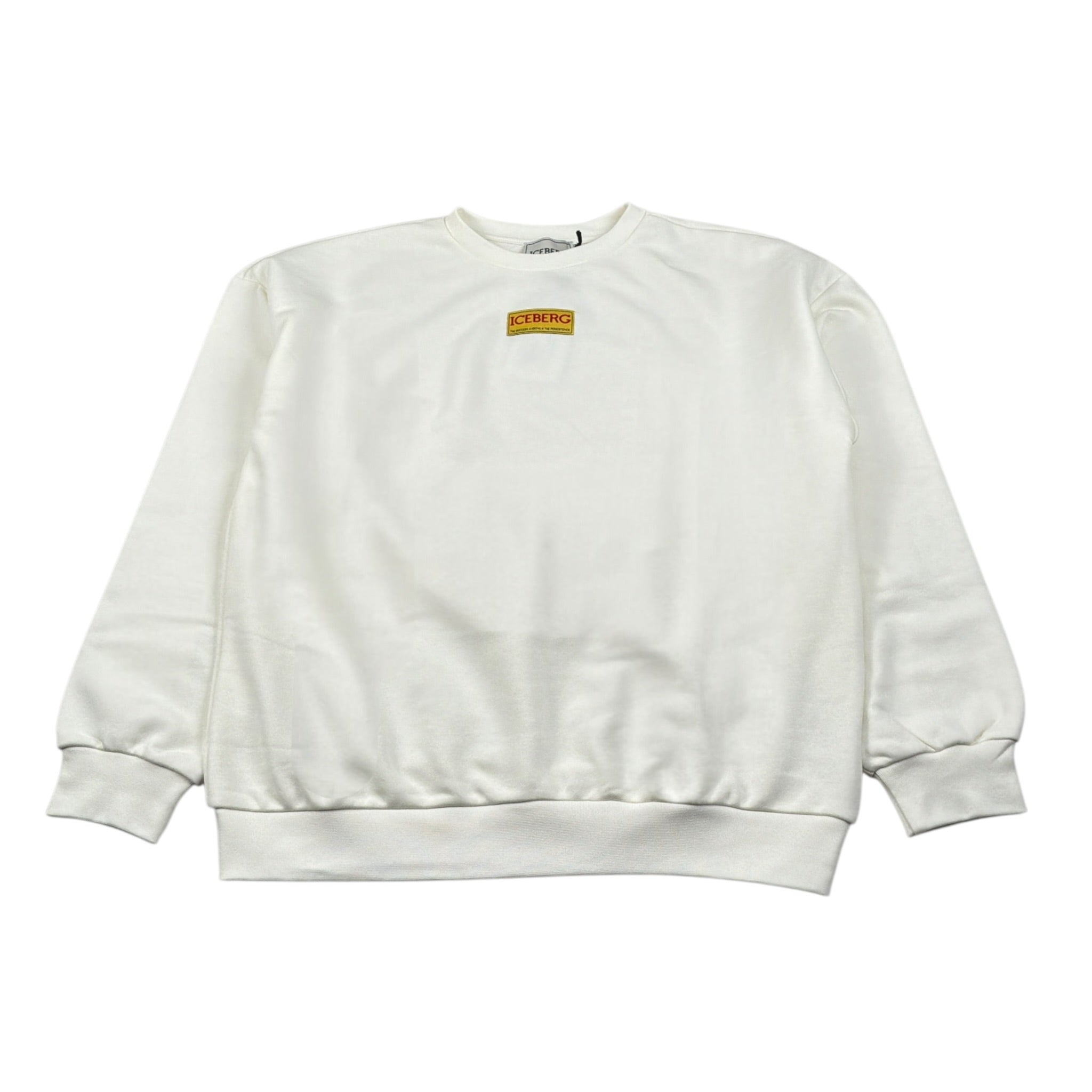 Iceberg Felpa tinta unita Girocollo con Logo Bianco per Bambino MFICE6316J BIANCO ICEBERG 