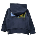 Iceberg Felpa tinta unita con Zip E Cappuccio Blu per Neonato MFICE6319B BLU ICEBERG 