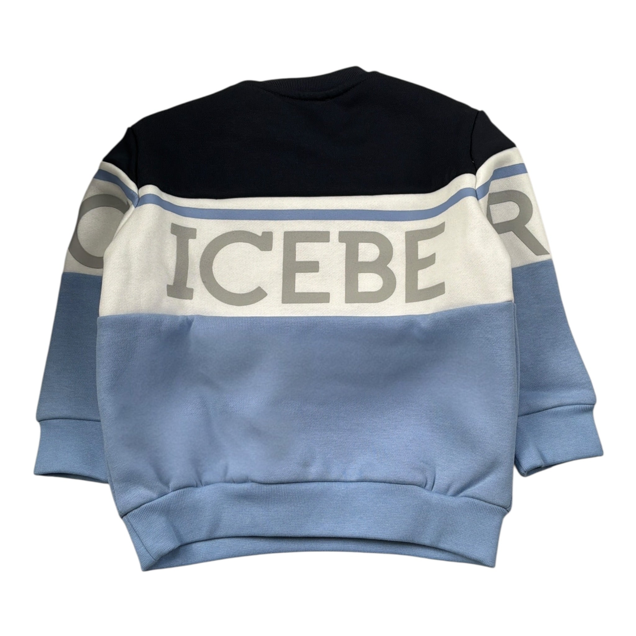 Iceberg Felpa tinta unita con Logo Girocollo Blu per Neonato MFICE6320B BLU ICEBERG 