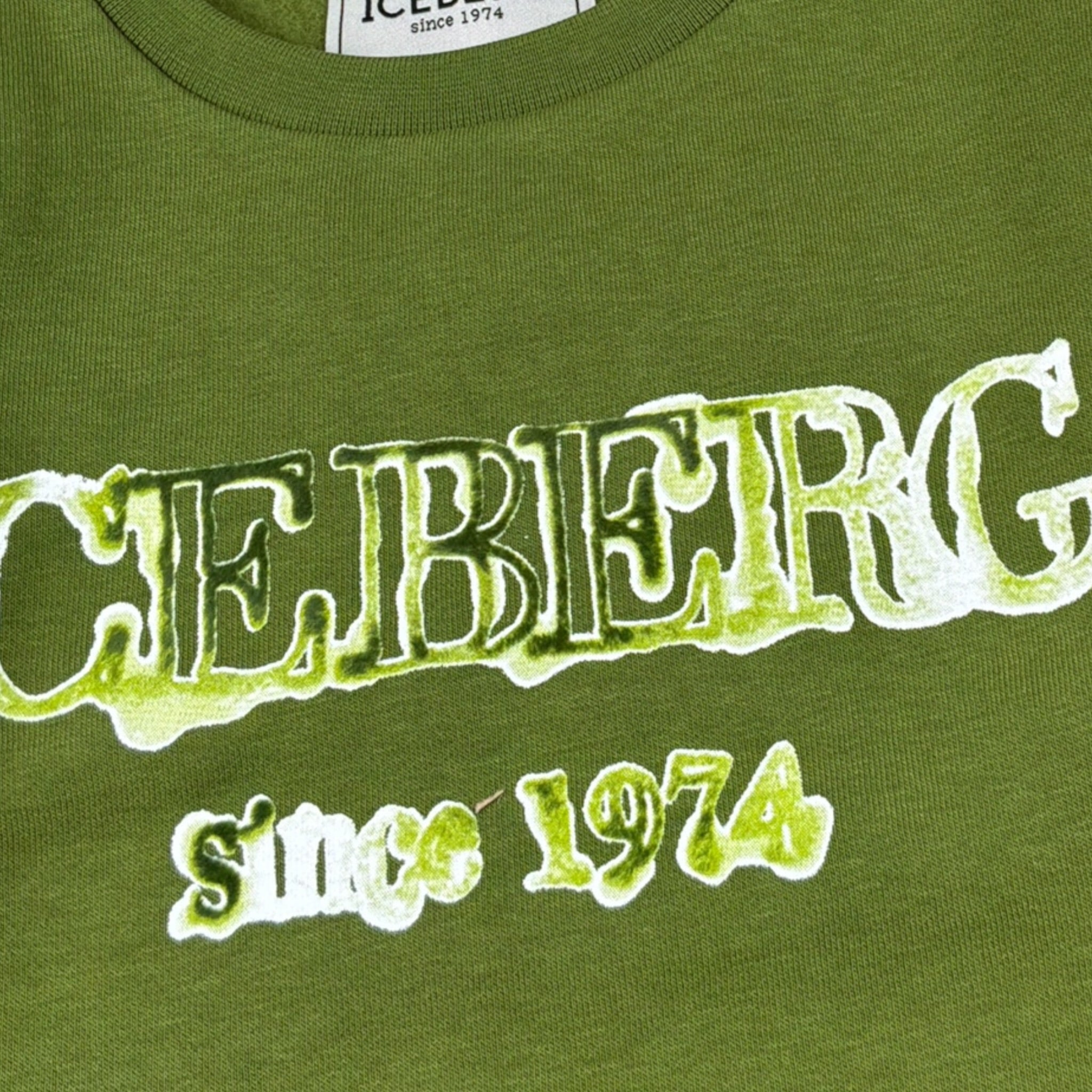 Iceberg Felpa tinta unita con Stampa Verde per Neonato MFICE6321BX VERDE ICEBERG 