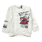 Iceberg Felpa Girocollo tinta unita con Stampa Bianco per Bambino MFICE6326B BIANCO ICEBERG 