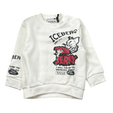 Iceberg Felpa Girocollo tinta unita con Stampa Bianco per Neonato MFICE6326BN BIANCO ICEBERG 