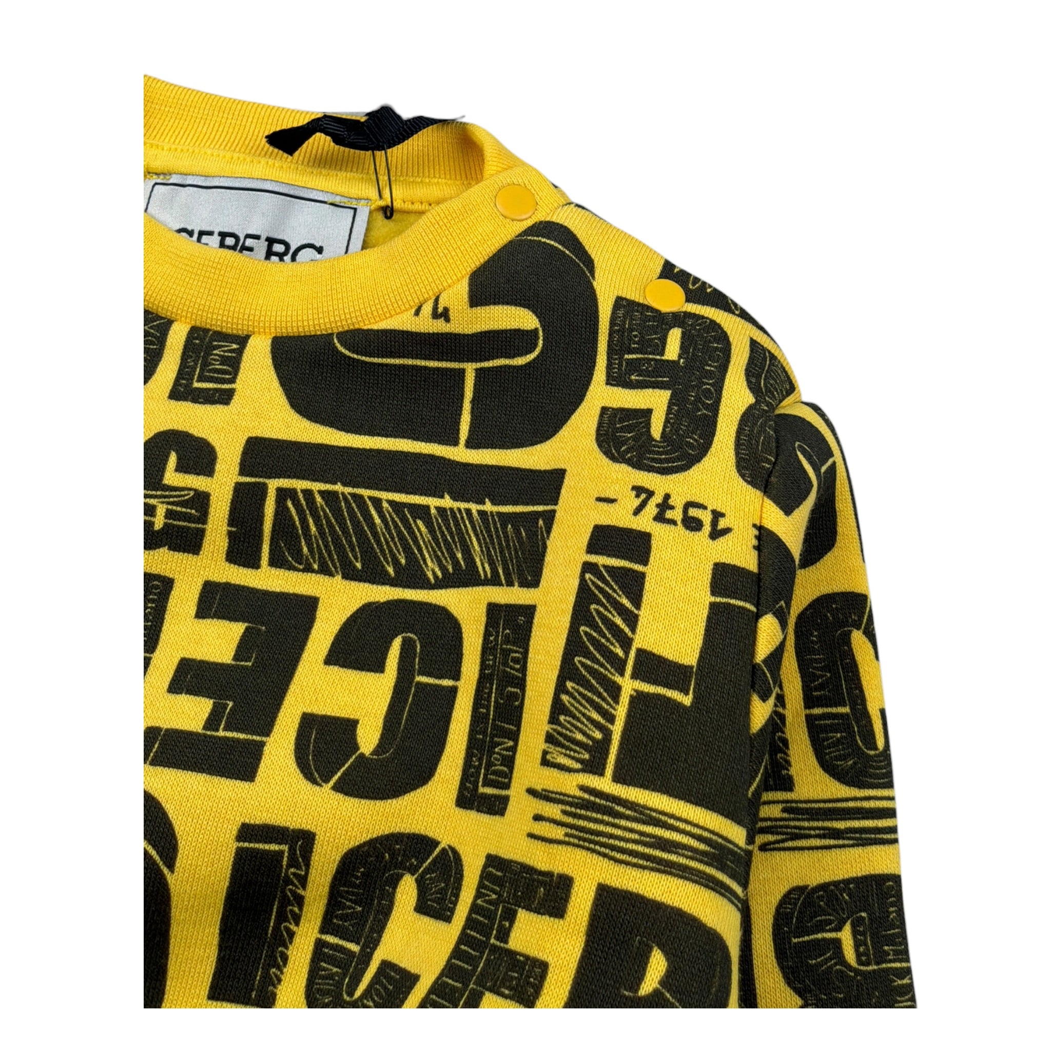 Iceberg Felpa Chiusa Girocollo tinta unita con Stampe Giallo per Neonato MFICE6331B GIALLO ICEBERG 