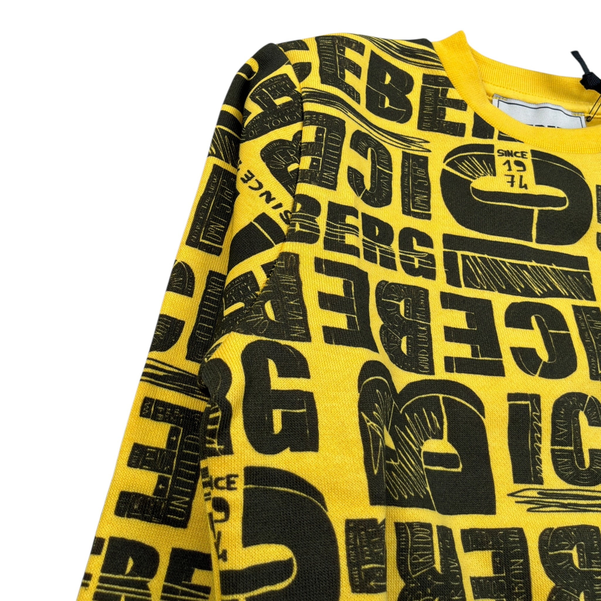 Iceberg Felpa Chiusa Girocollo tinta unita con Stampe Giallo per Neonato MFICE6331BNX GIALLO ICEBERG 