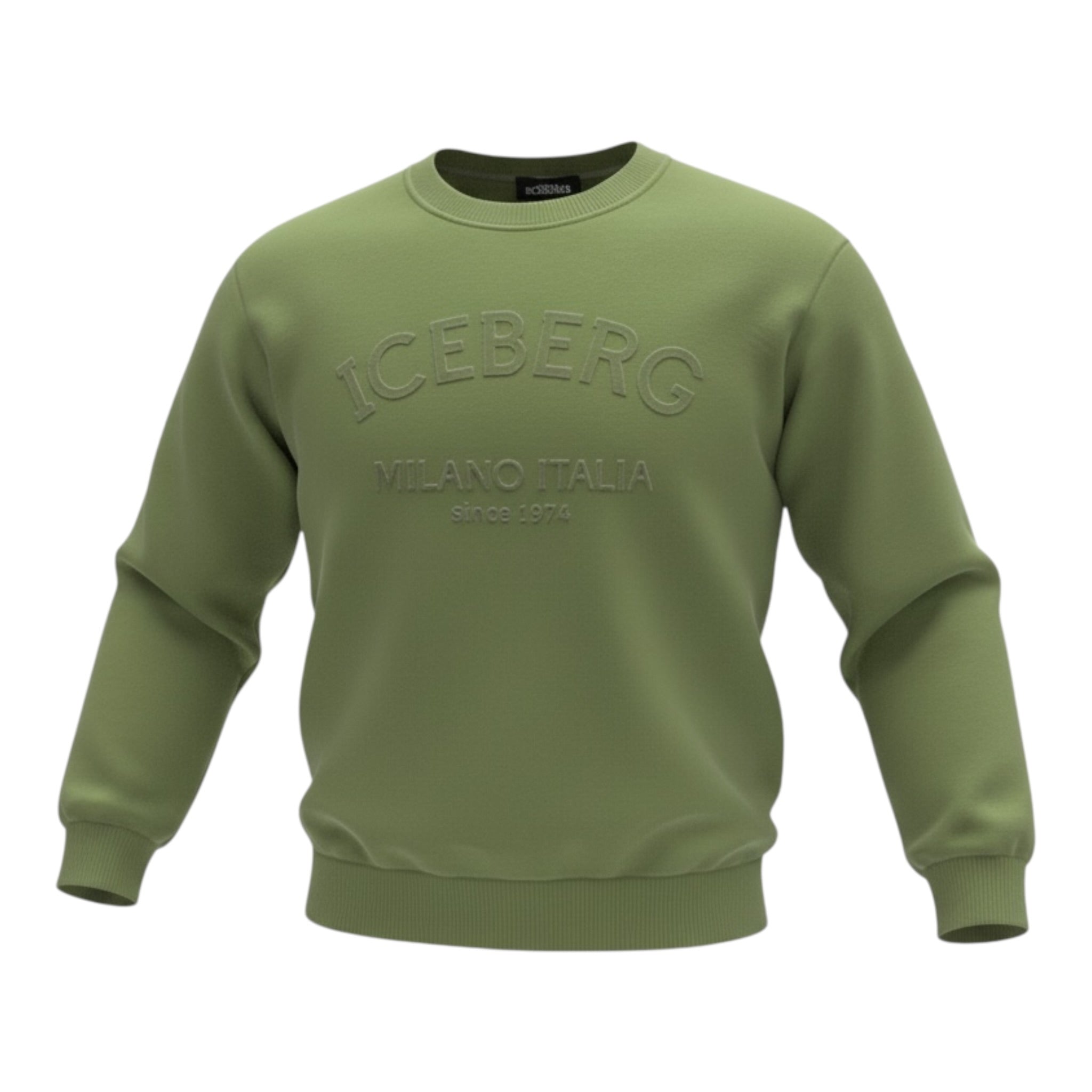 Iceberg Felpa Giroccollo tinta unita con Stampa Verde per Bambino MFICE6333J VERDE ICEBERG 