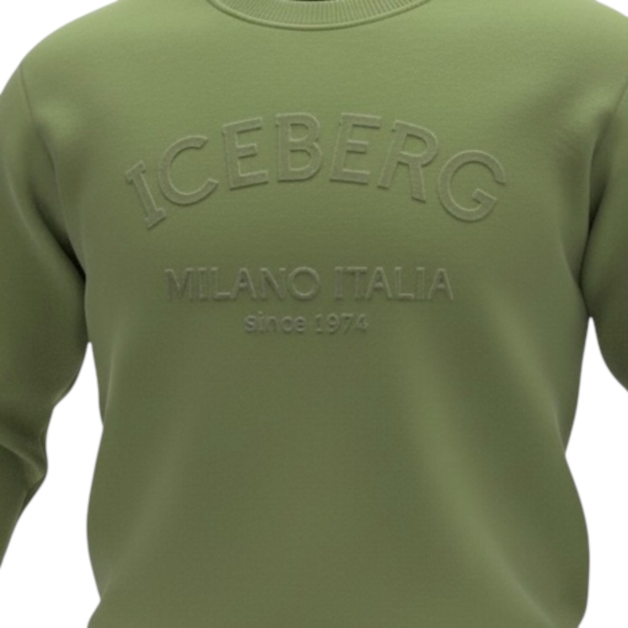 Iceberg Felpa Giroccollo tinta unita con Stampa Verde per Bambino MFICE6333J VERDE ICEBERG 