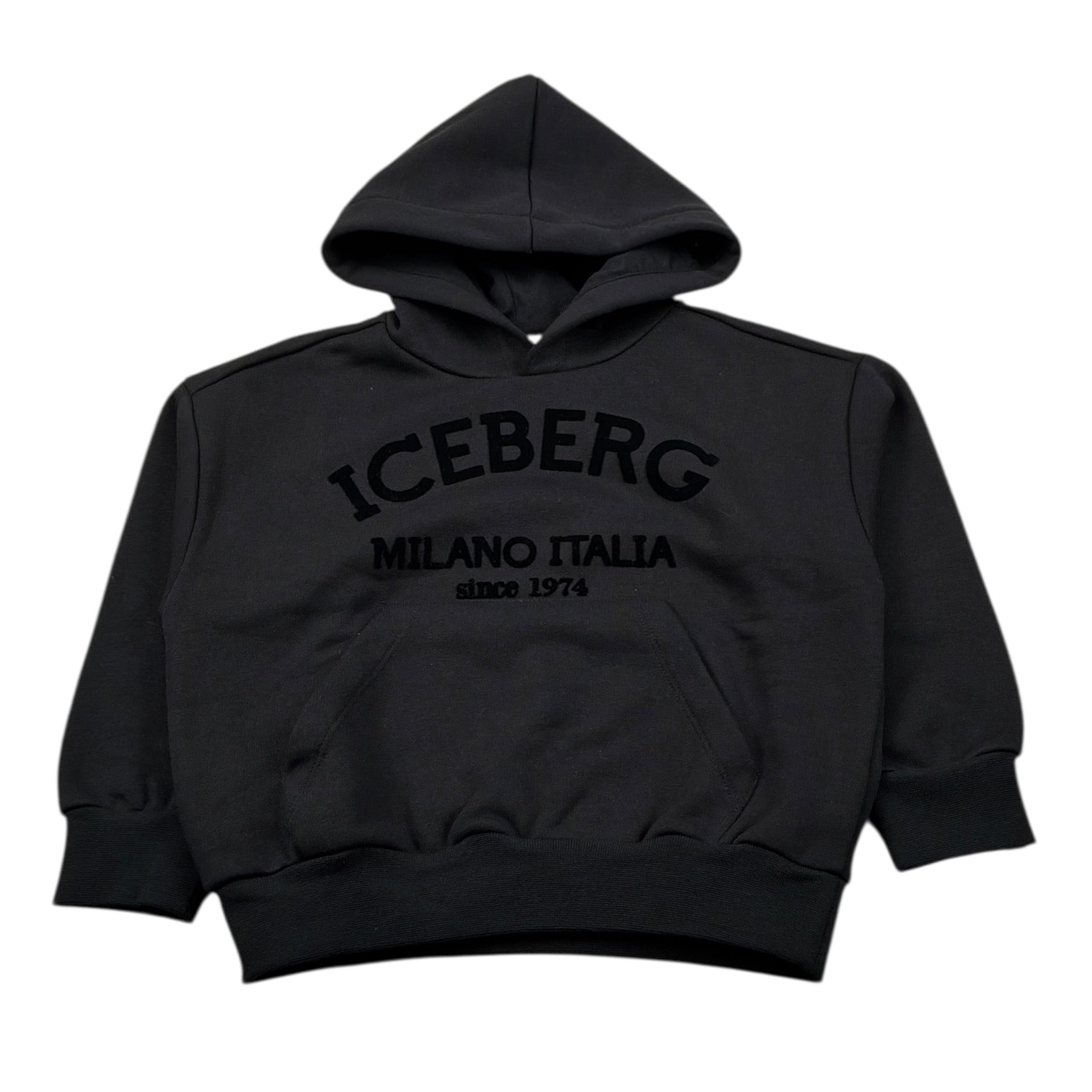 Iceberg Felpa Chiusa con Cappuccio tinta unita Nero per Bambino MFICE6335J NERO ICEBERG 