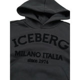 Iceberg Felpa Chiusa con Cappuccio tinta unita Nero per Bambino MFICE6335J NERO ICEBERG 