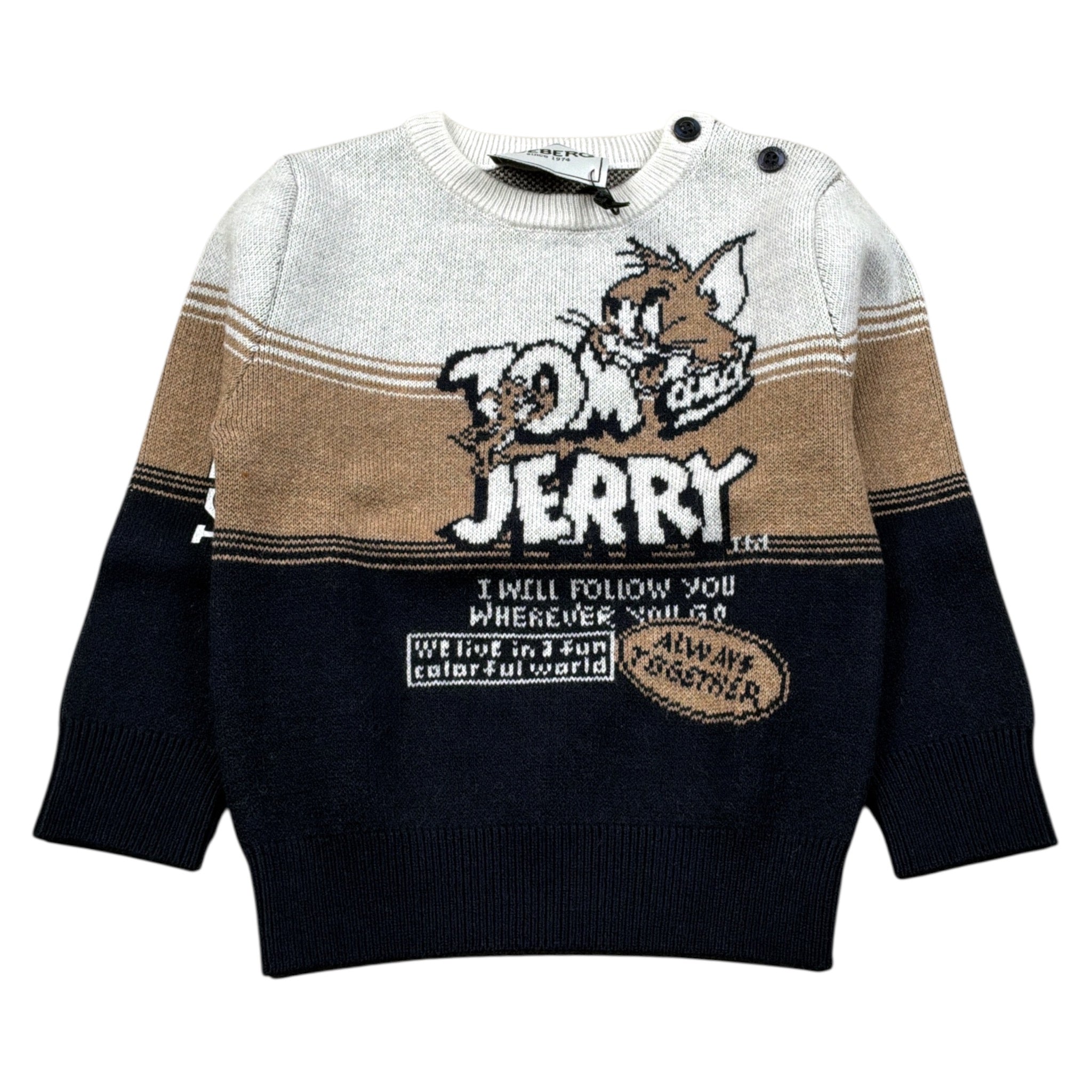 Iceberg Maglia Girocollo Bicolore con Ricami Multicolor per Neonato MGICE6311B MULTICOLOR ICEBERG 