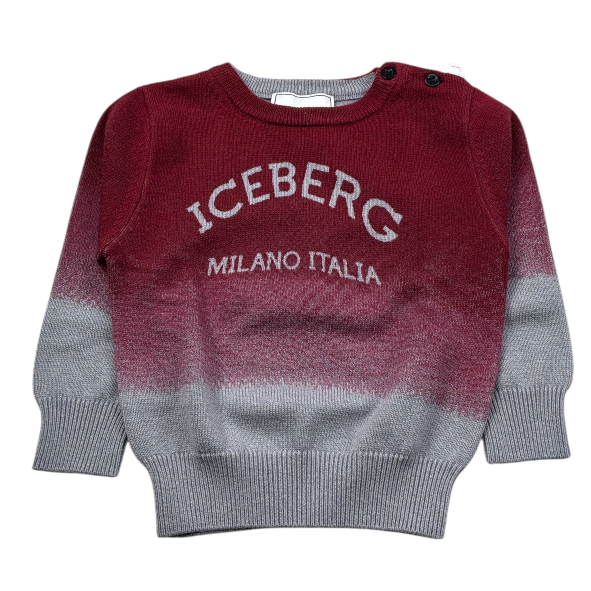 Iceberg Maglia Bicolore con Stampa Rosso per Neonato MGICE6312BN ROSSO ICEBERG 