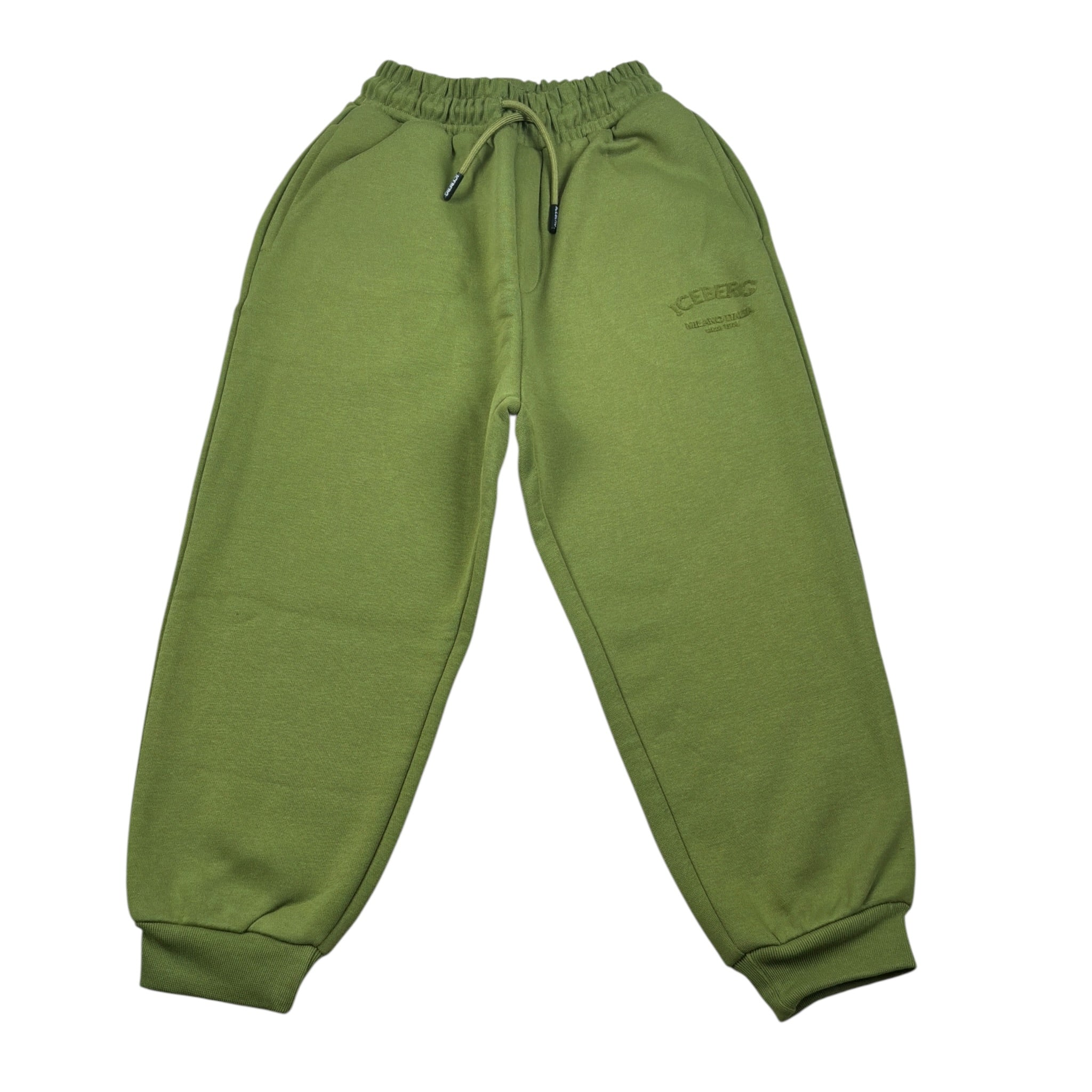 Iceberg Pantalone Tuta tinta unita con Logo Verde per Bambino PFICE6301J VERDE ICEBERG 