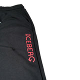 Iceberg Pantalone Tuta tinta unita con Logo Nero per Bambino PFICE6303J NERO ICEBERG 