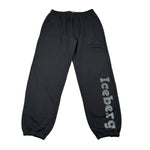 Iceberg Pantalone Tuta tinta unita con Logo Brillantinato Nero per Bambina PFICE6351J NERO ICEBERG 