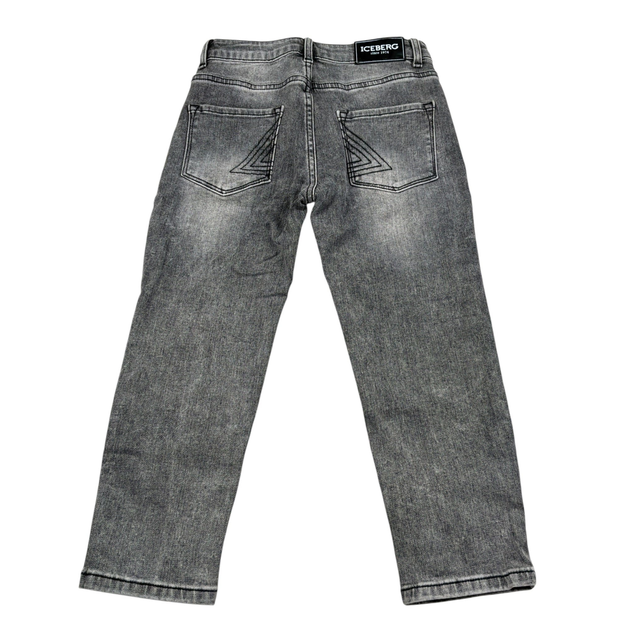 Iceberg Jeans tinta unita con Girovita Regolabile Nero per Bambino PTICE6308J NERO ICEBERG 
