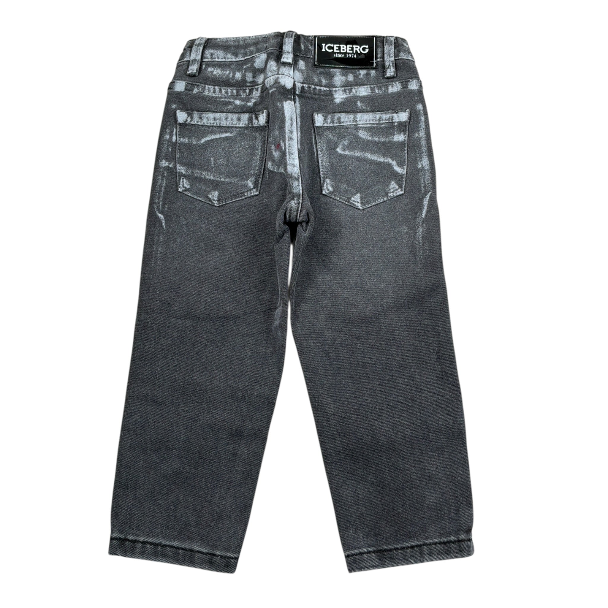 Iceberg Jeans tinta unita con Girovita Regolabile Grigio per Neonato PTICE6312B GRIGIO ICEBERG 