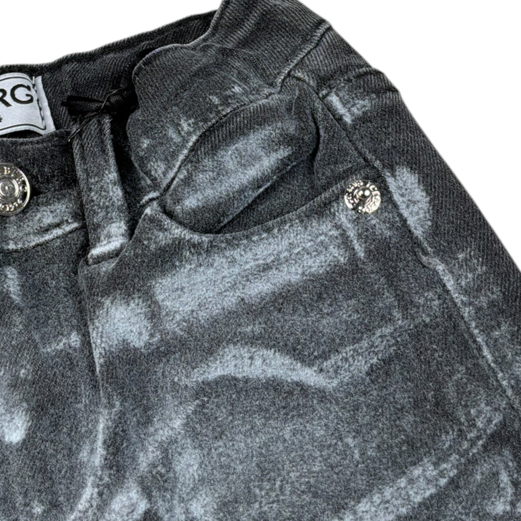 Iceberg Jeans tinta unita con Girovita Regolabile Nero per Bambino PTICE6313BJ NERO ICEBERG 