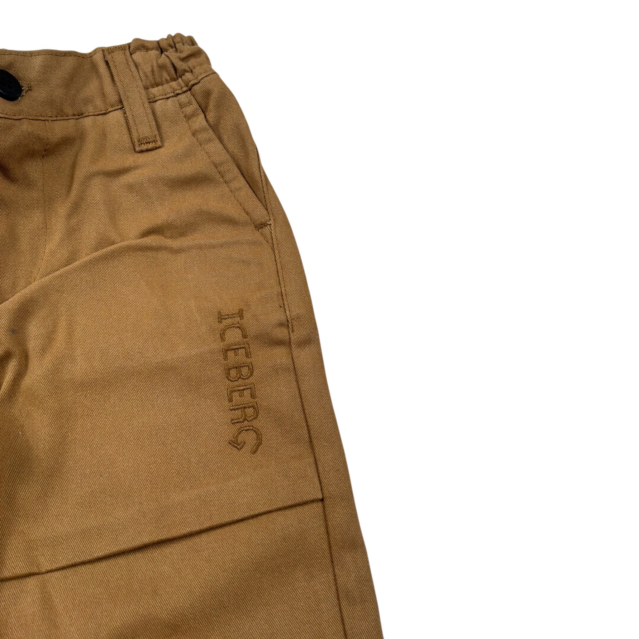 Iceberg Pantalone tinta unita con Elastico In Vita Cammello per Bambino PTICE6314BJX CAMMELLO ICEBERG 