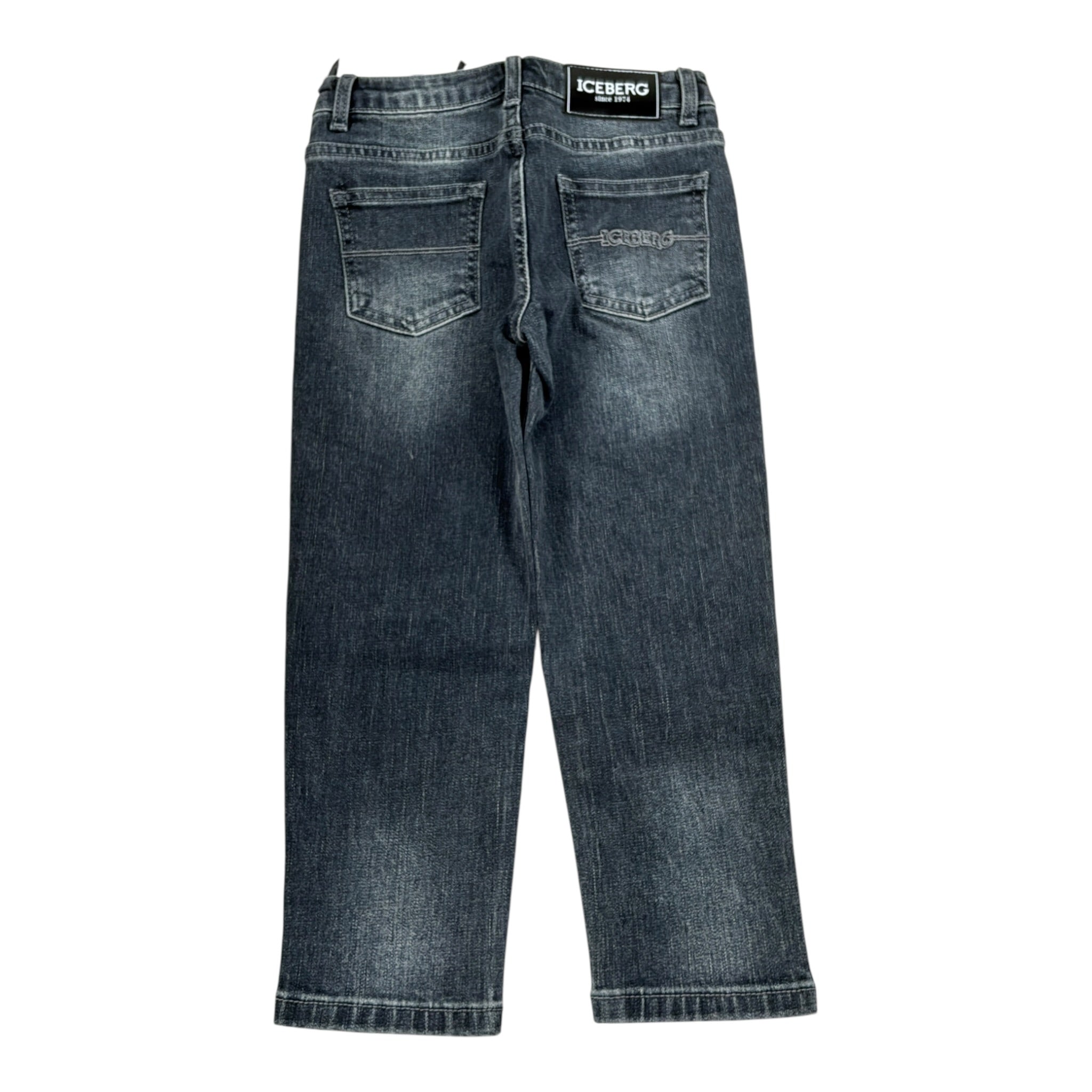 Iceberg Jeans tinta unita con Girovita Regolabile Blu per Bambino PTICE6317B BLU ICEBERG 