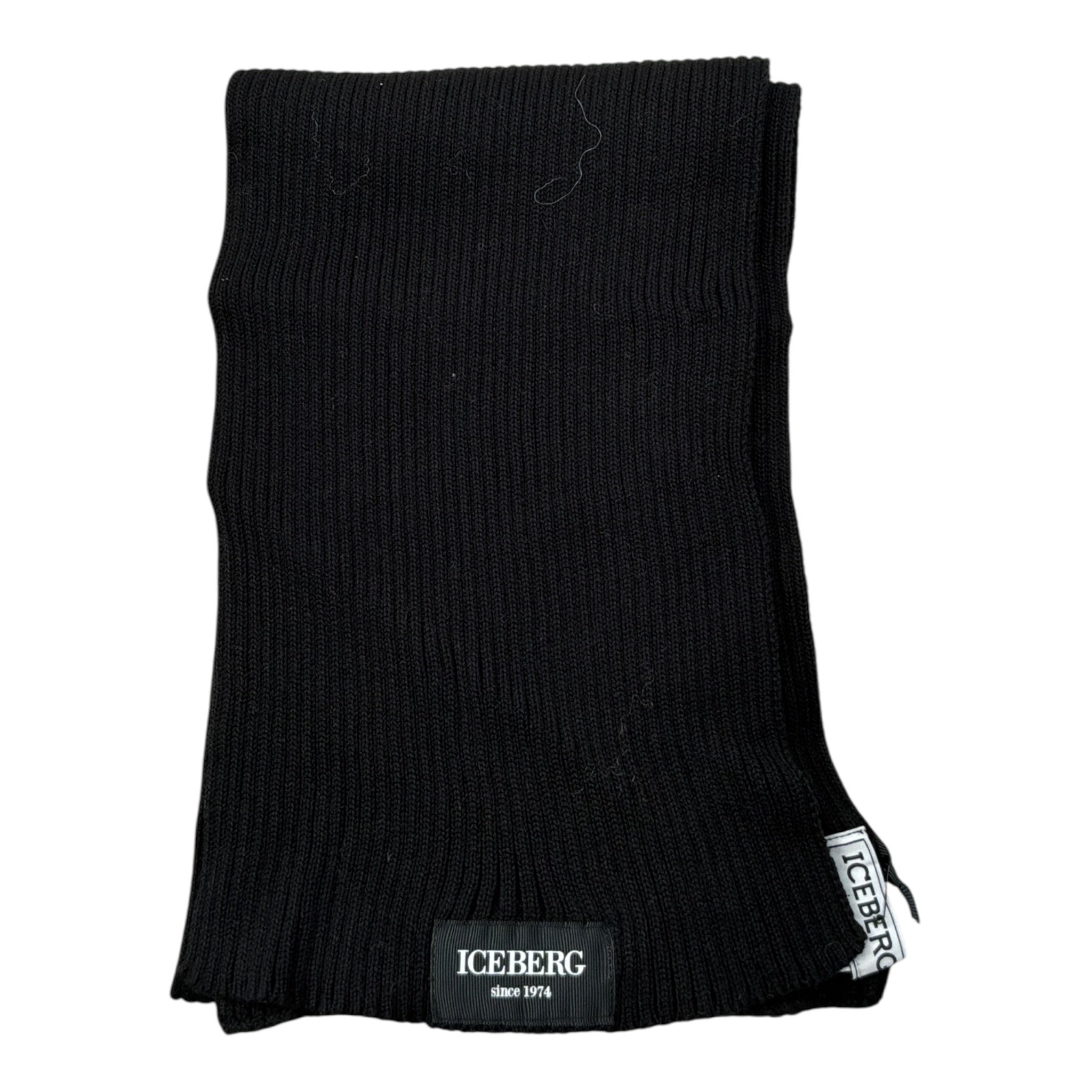Iceberg Sciarpa tinta unita con Logo Nero per Bambina SCICE330J NERO ICEBERG 