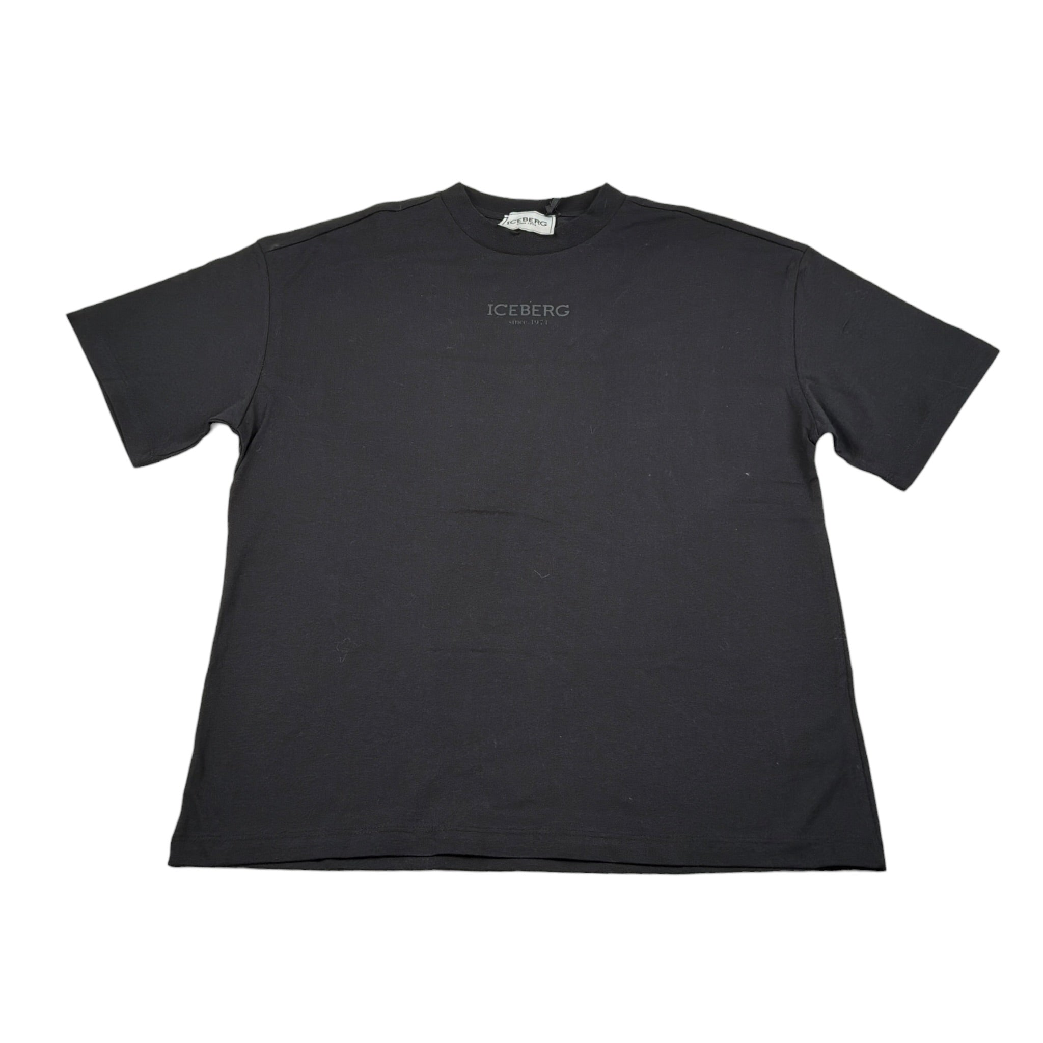 Iceberg T-Shirt Girocollo tinta unita con Logo Nero per Bambino TSICE6306J NERO ICEBERG 