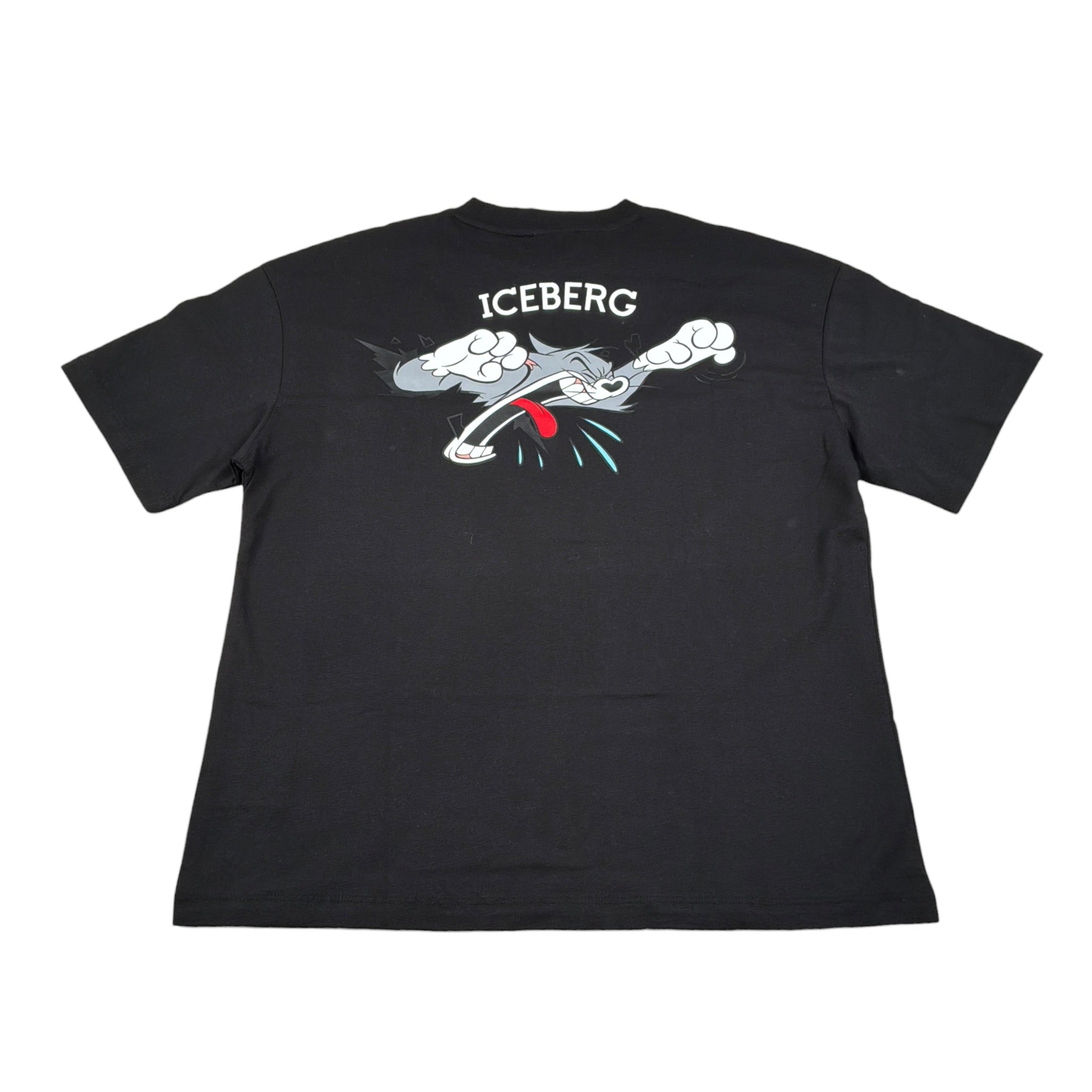 Iceberg T-Shirt Girocollo tinta unita con Logo Nero per Bambino TSICE6306J NERO ICEBERG 