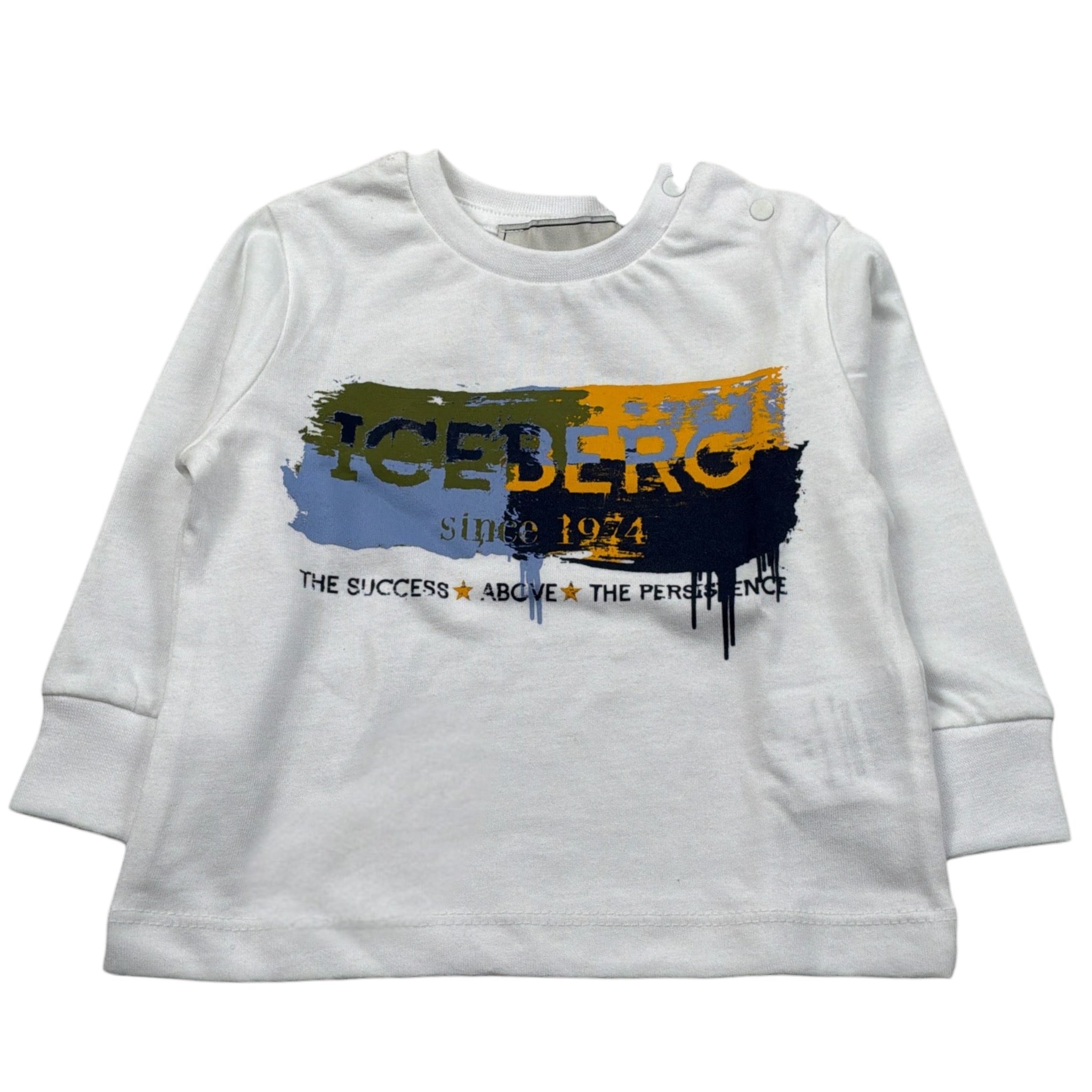 Iceberg Shirt Girocollo tinta unita con Stampa Bianco per Neonato TSICE6319B BIANCO ICEBERG 