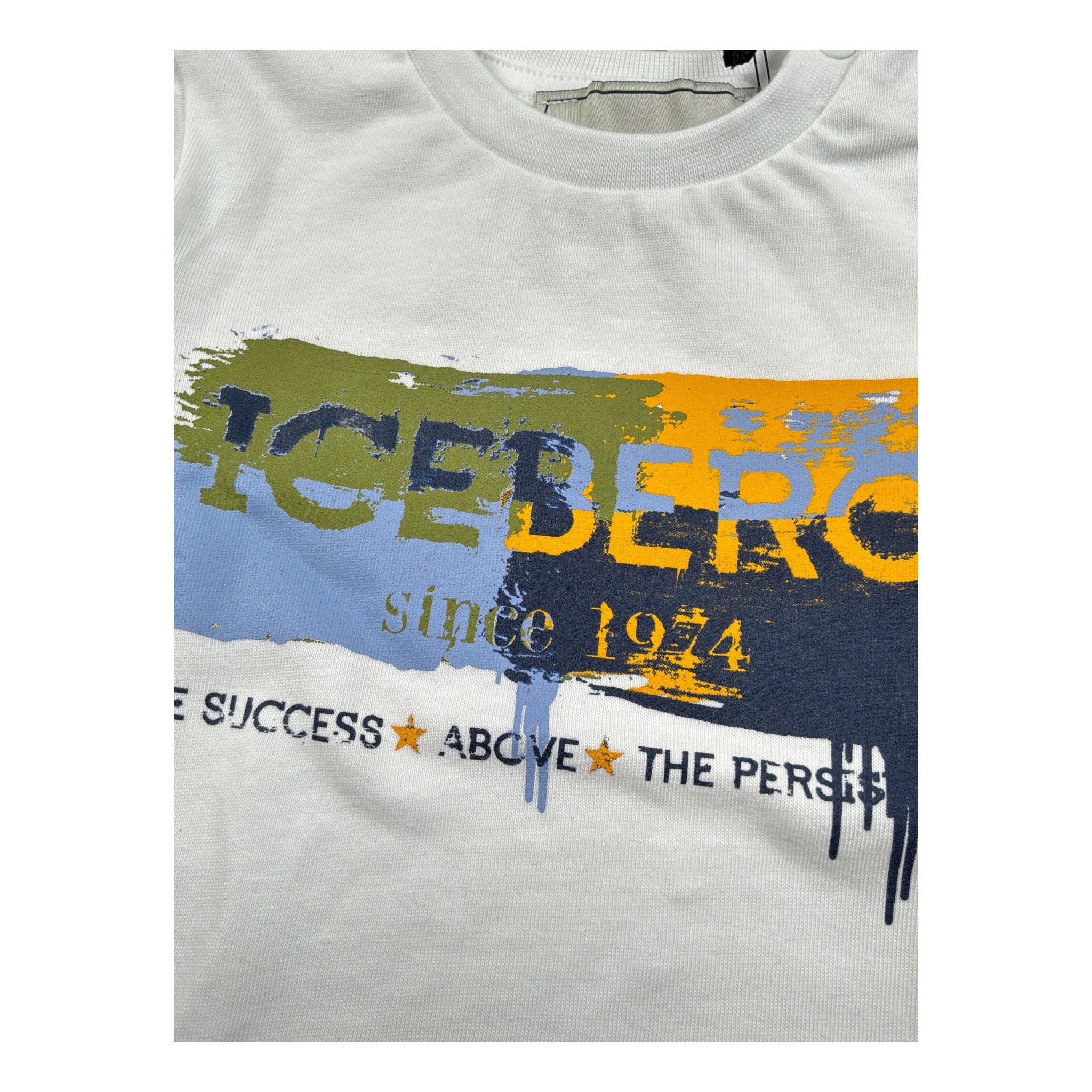 Iceberg Shirt Girocollo tinta unita con Stampa Bianco per Neonato TSICE6319B BIANCO ICEBERG 