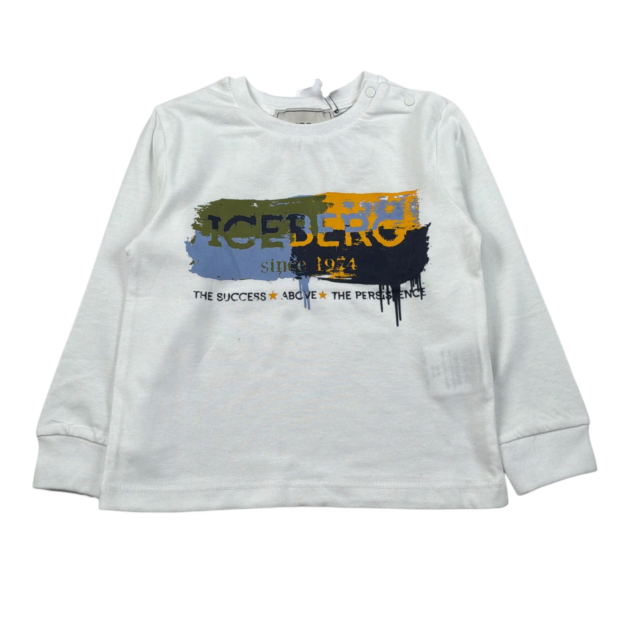 Iceberg Shirt Girocollo tinta unita con Stampa Bianco per Neonato TSICE6319BX BIANCO ICEBERG 