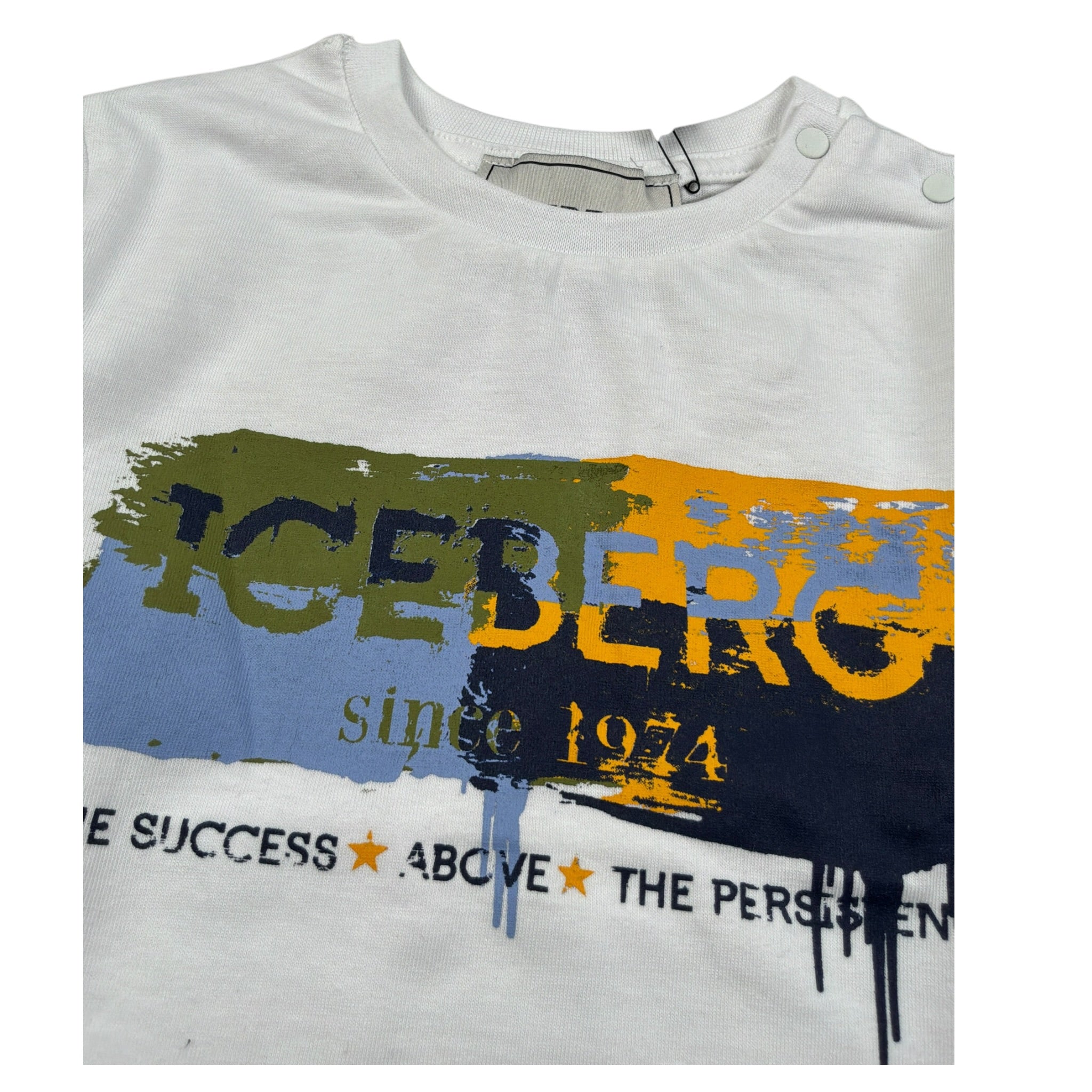 Iceberg Shirt Girocollo tinta unita con Stampa Bianco per Neonato TSICE6319BX BIANCO ICEBERG 