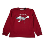 Iceberg Shirt tinta unita Girocollo con Stampa Rosso per Neonato TSICE6321BN ROSSO ICEBERG 