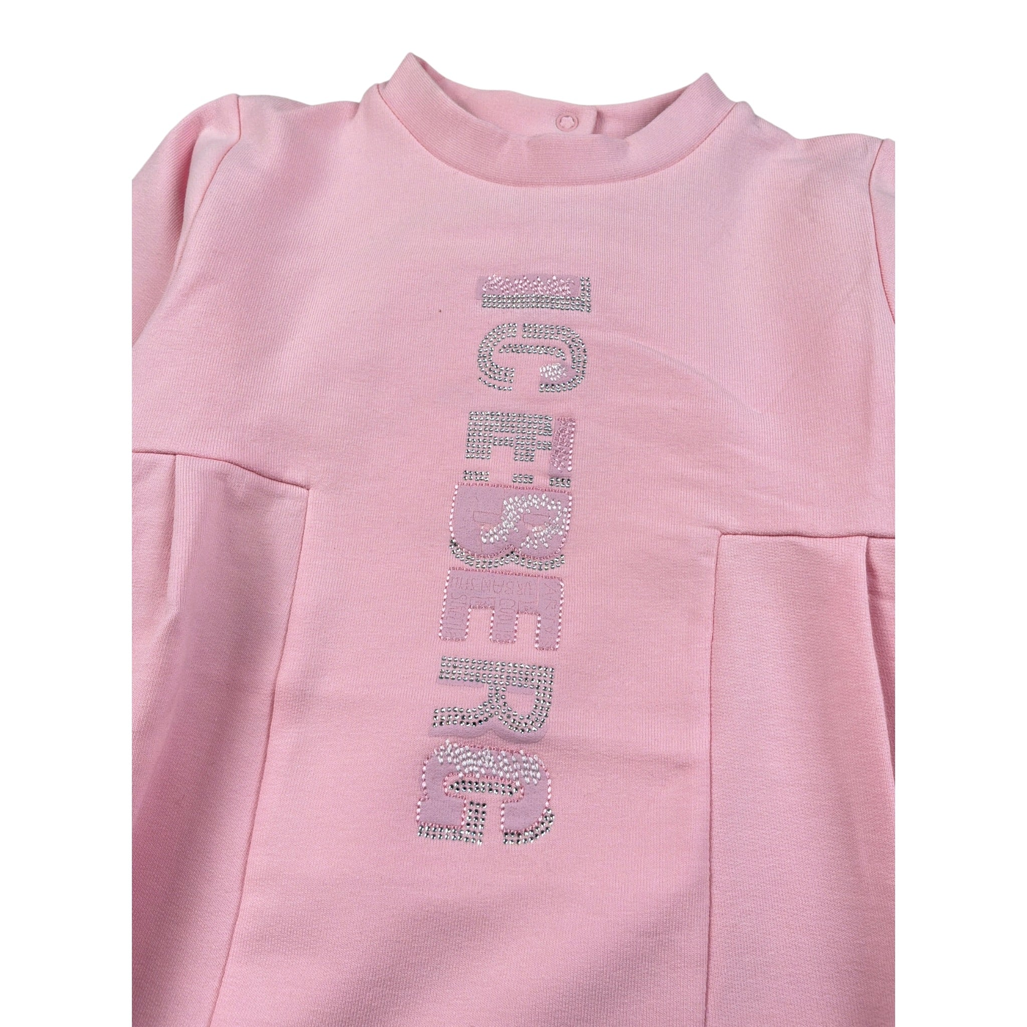 Iceberg Abito Manica Lunga Tinta Uita con Logo Rosa per Bambina VSICE6360B ROSA ICEBERG 