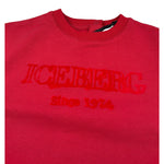 Iceberg Abito Manica Lunga tinta unita con Logo Rosso per Neonata VSICE6361BN ROSSO ICEBERG 